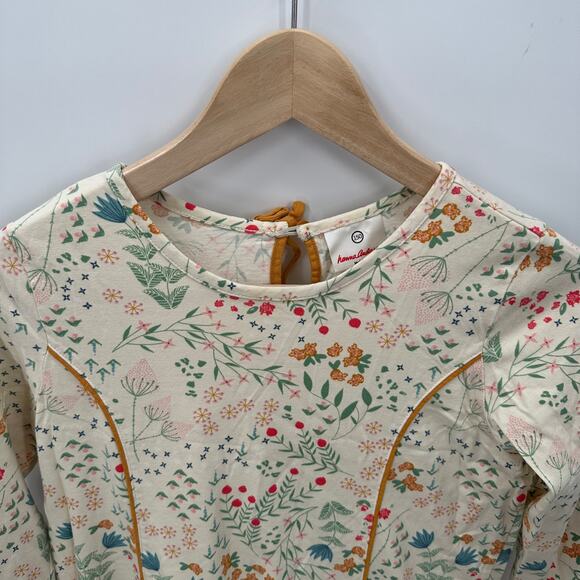 Hanna Andersson Floral Long Sleeve Cotton Princess Seam Dress // 150 or US 12 - Picture 3 of 11